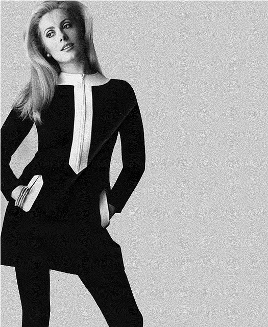 Catherine Deneuve In André Courrèges Dress, Photographed By David Bailey For Vogue, 1967