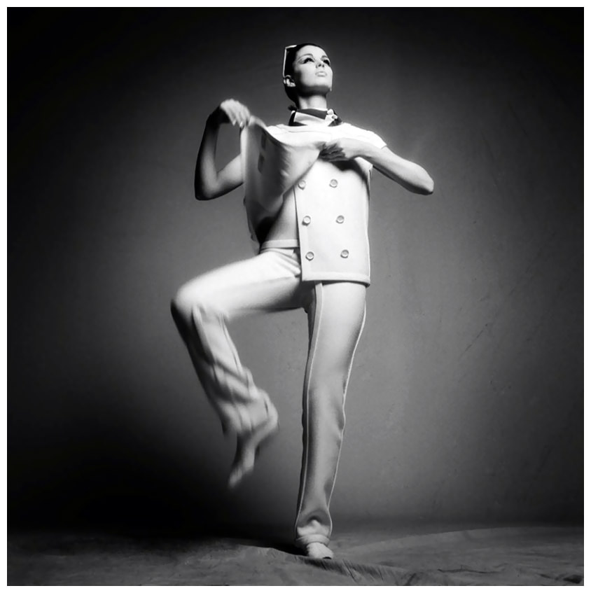 Melanie Hampshire In André Courrèges Ensemble, Photographed By Melvin Sokolsky For Harper’s Bazaar, 1965