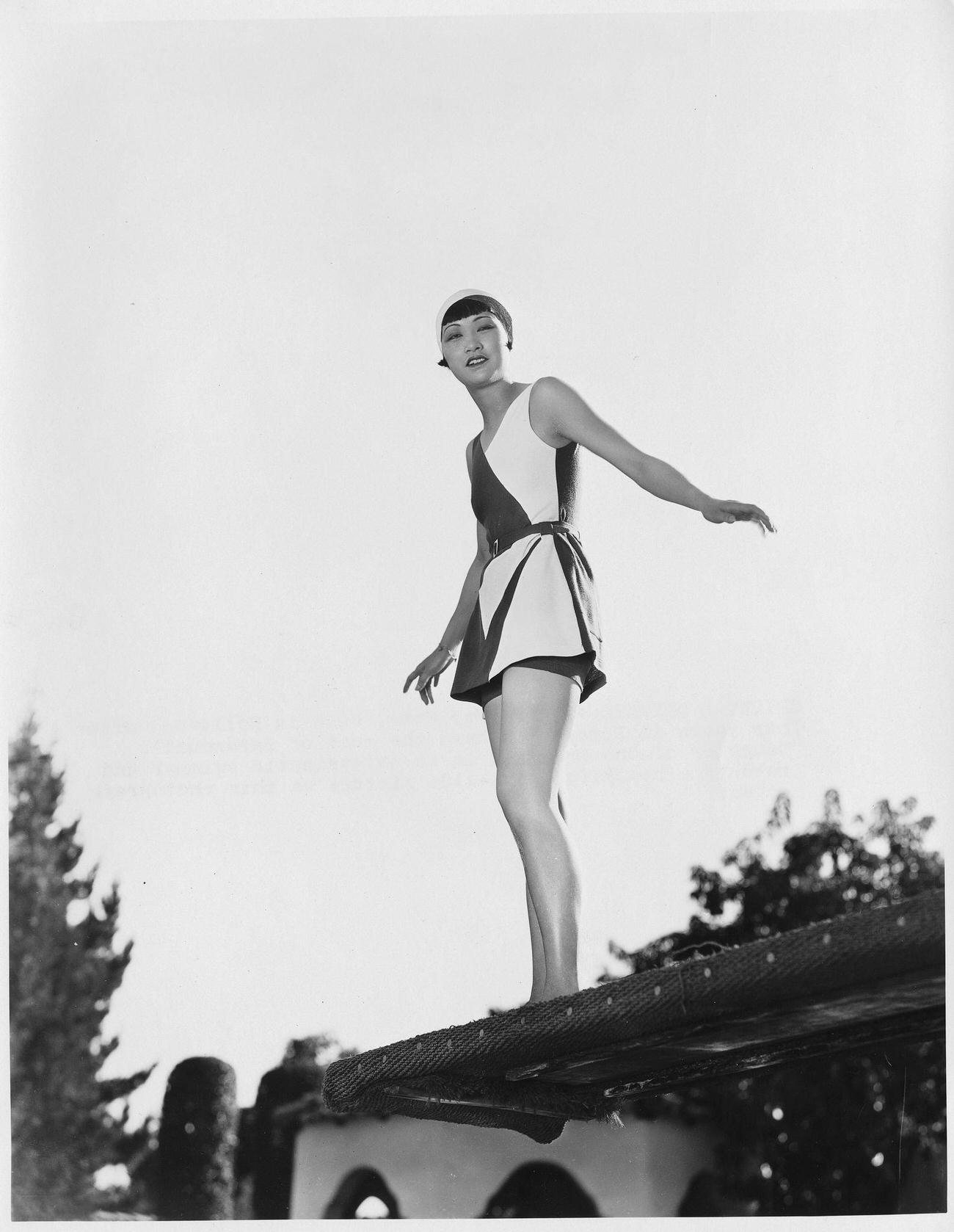 Anna May Wong Standing On A Roof, 1920S