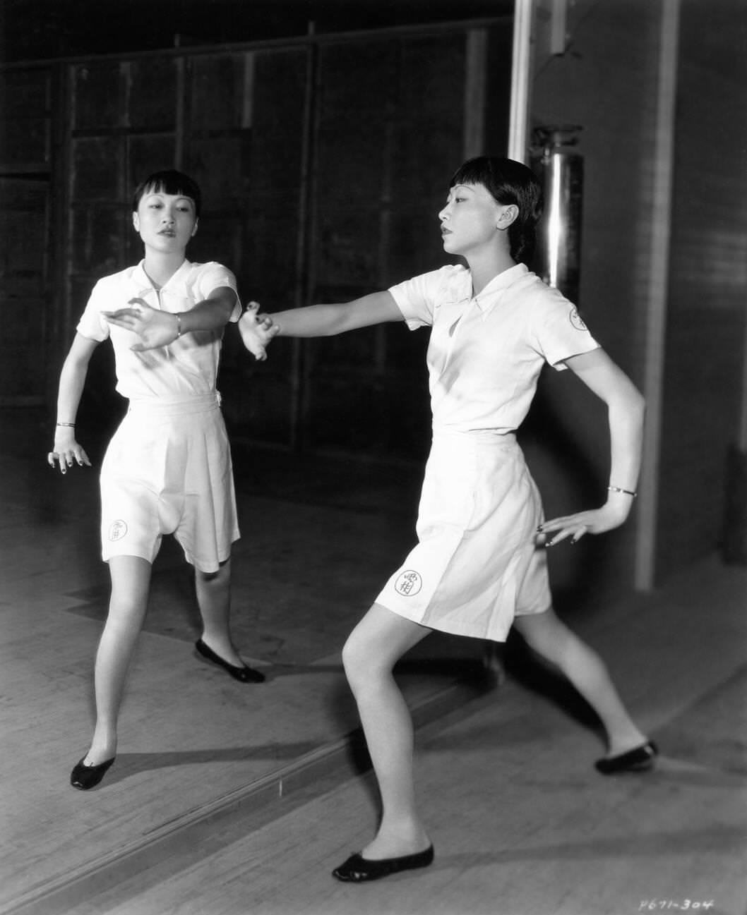 Anna May Wong Rehearsing For 'Limehouse Blues', 1934.