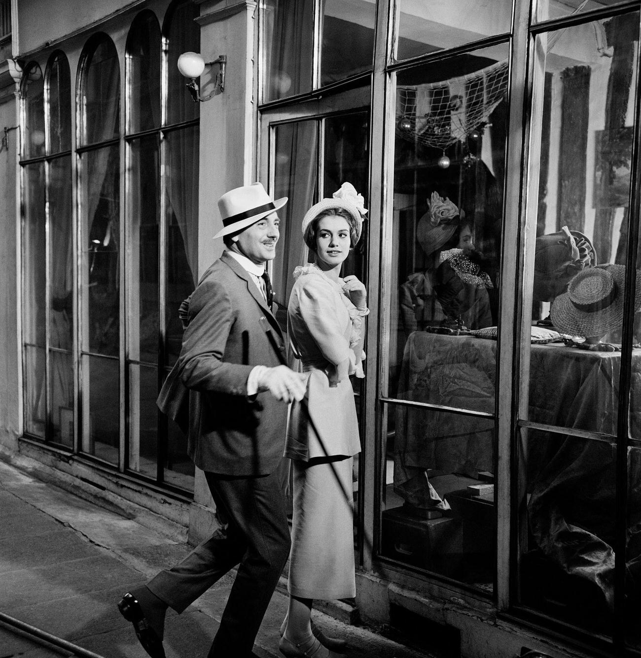 Bernard Noël And Catherine Spaak On The Set Of 'La Ronde', Paris, February 1964.