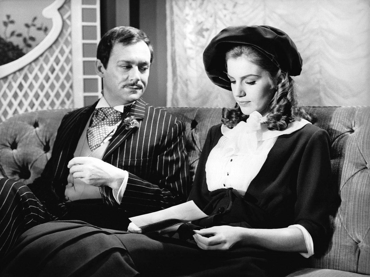 Maurice Ronet And Catherine Spaak During The Filming Of 'La Ronde'.