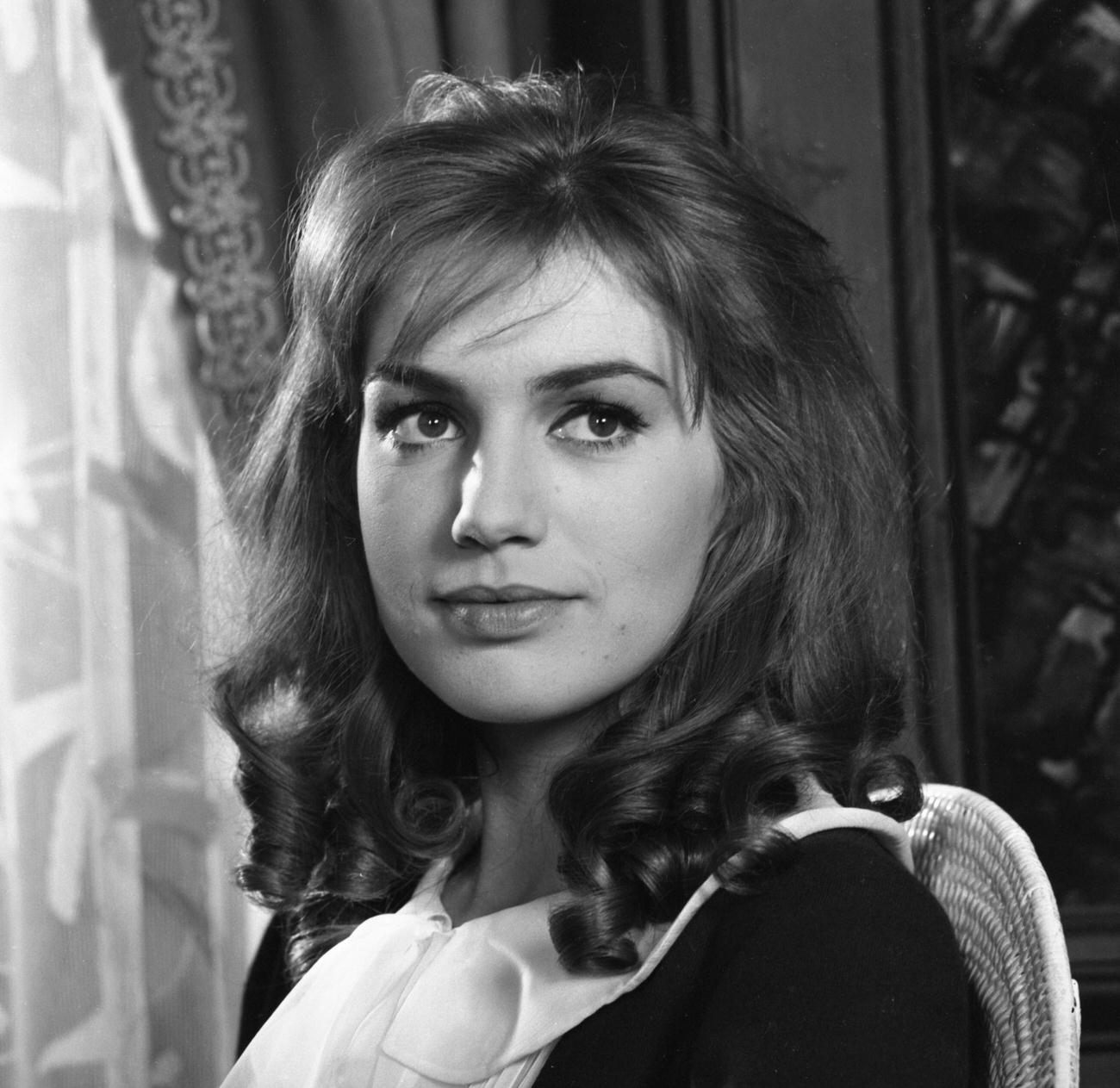 Catherine Spaak During The Filming Of 'La Ronde', Paris, February 1964.