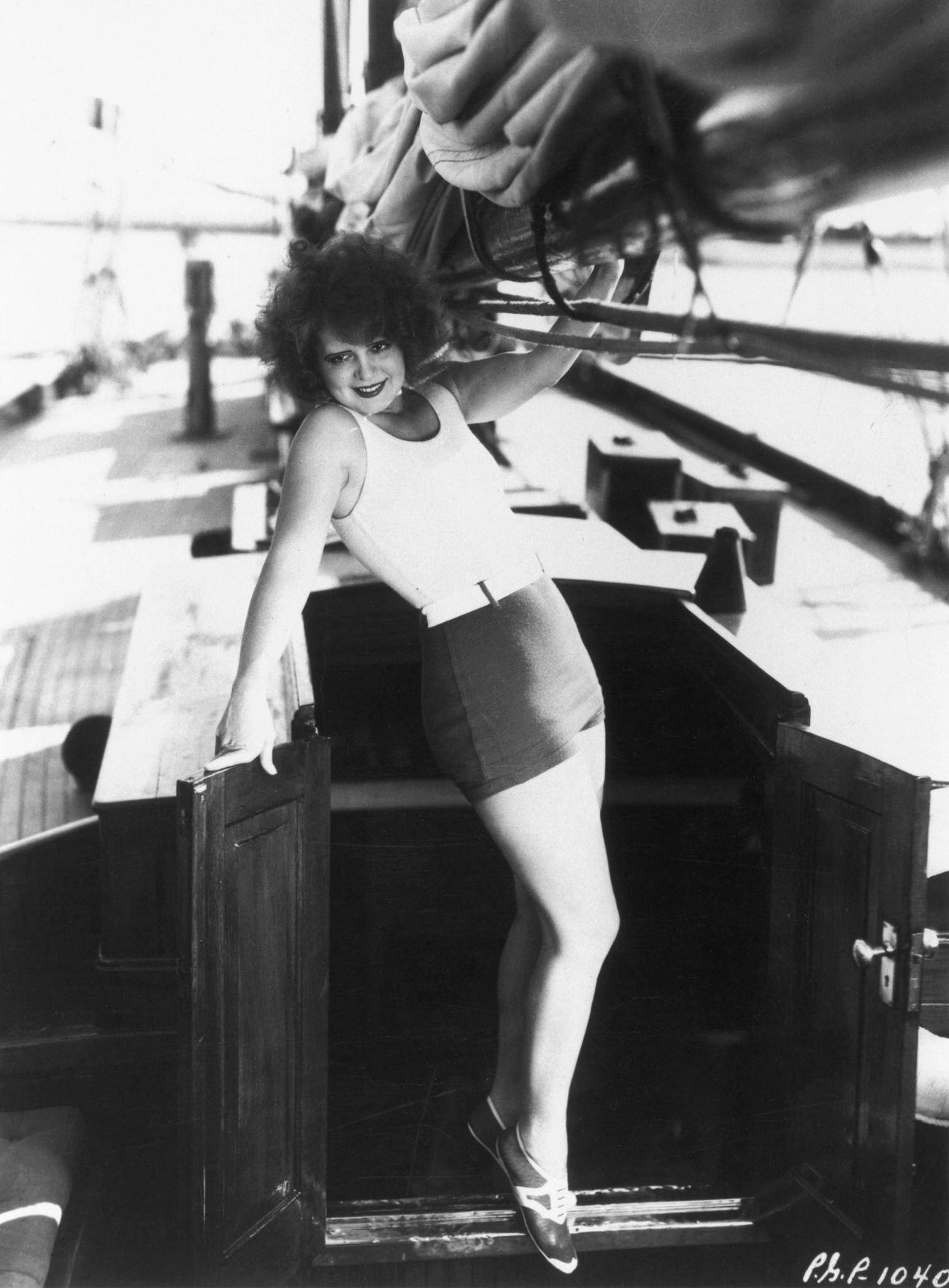 Clara Bow Aboard Her Yacht, Circa 1920S.