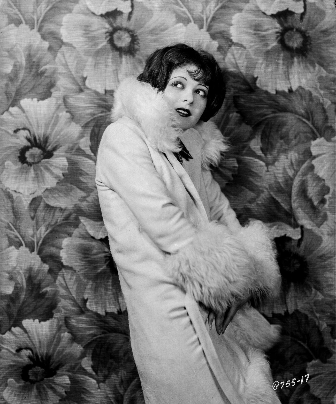 Clara Bow In A Fur-Trimmed Robe, 1926.
