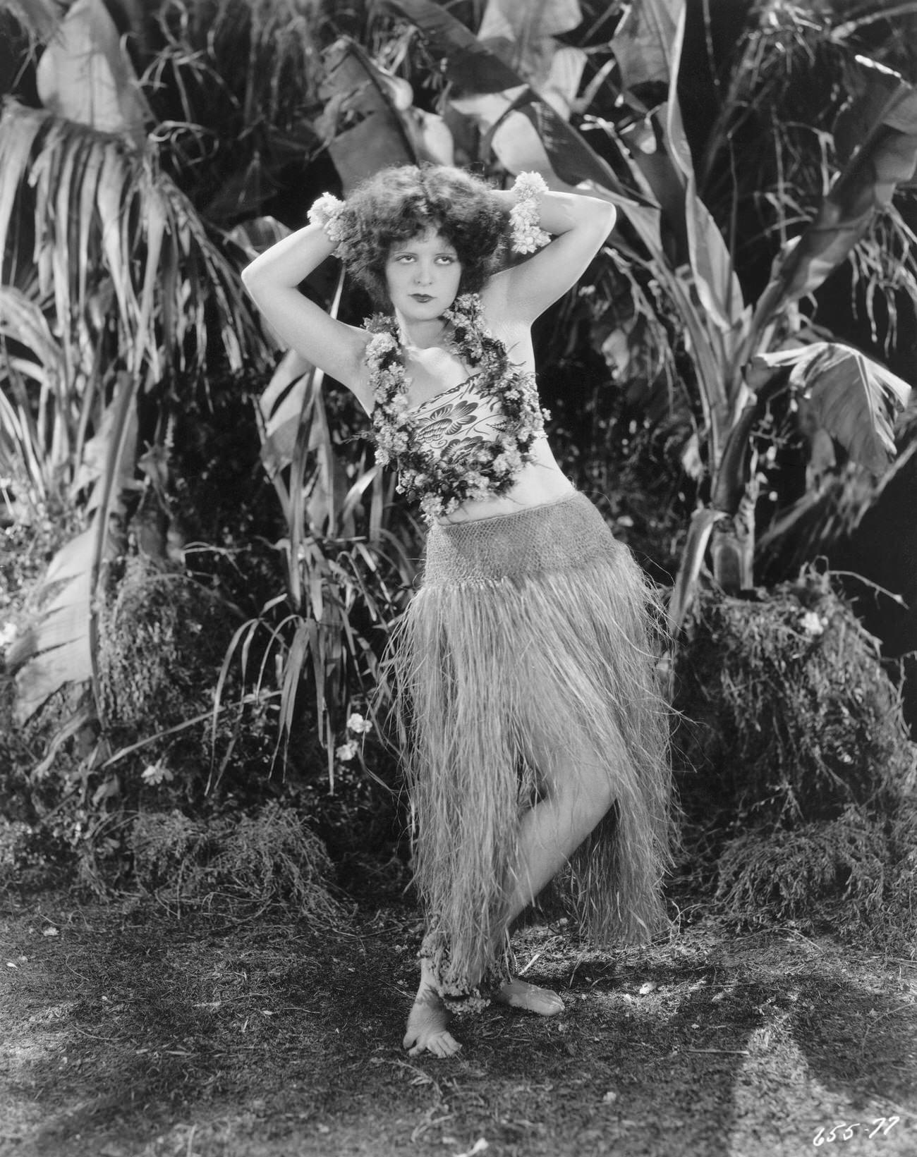 Clara Bow Dressed As A Hula Dancer In 'Hula', 1927.