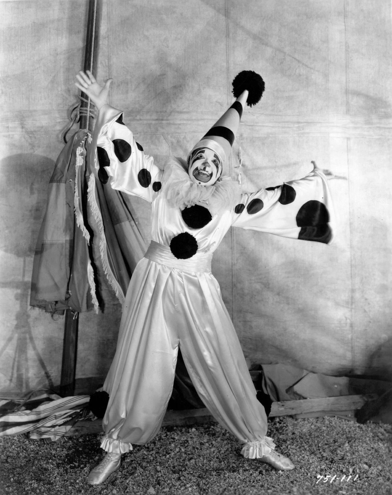 Clara Bow As A Clown In 'Dangerous Curves', 1929.