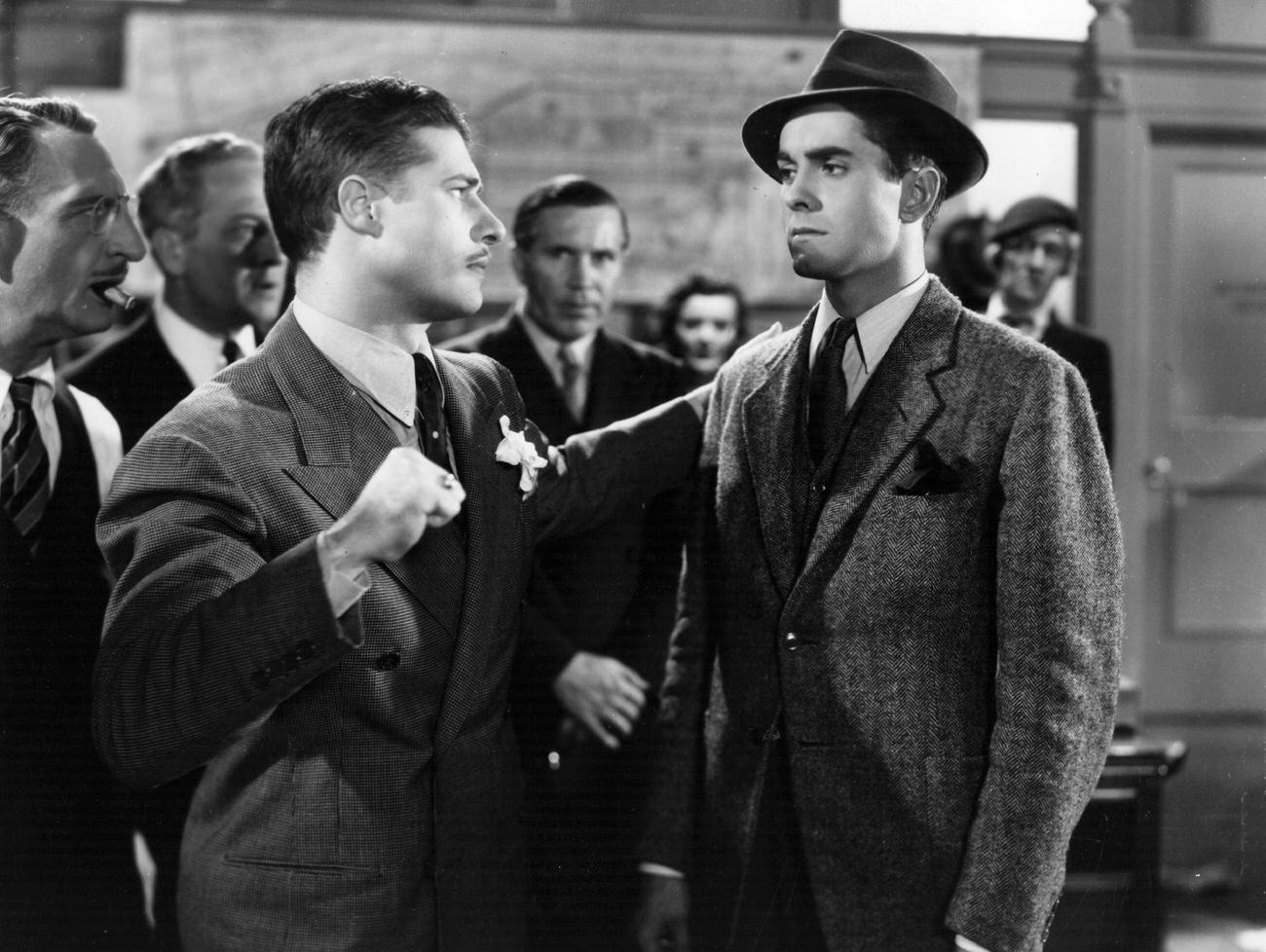 Tyrone Power And Don Ameche In &Amp;Quot;Love Is News,&Amp;Quot; Directed By Tay Garnett, 1937.