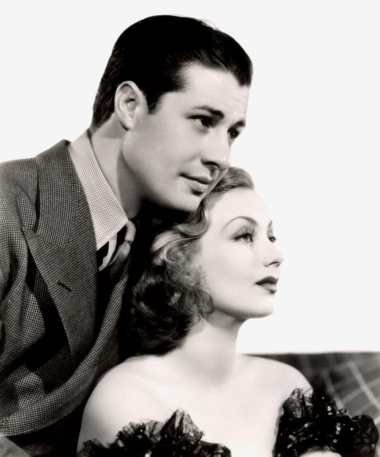 Ann Sothern And Don Ameche In A Scene From &Amp;Quot;Fifty Roads To Town.&Amp;Quot;
