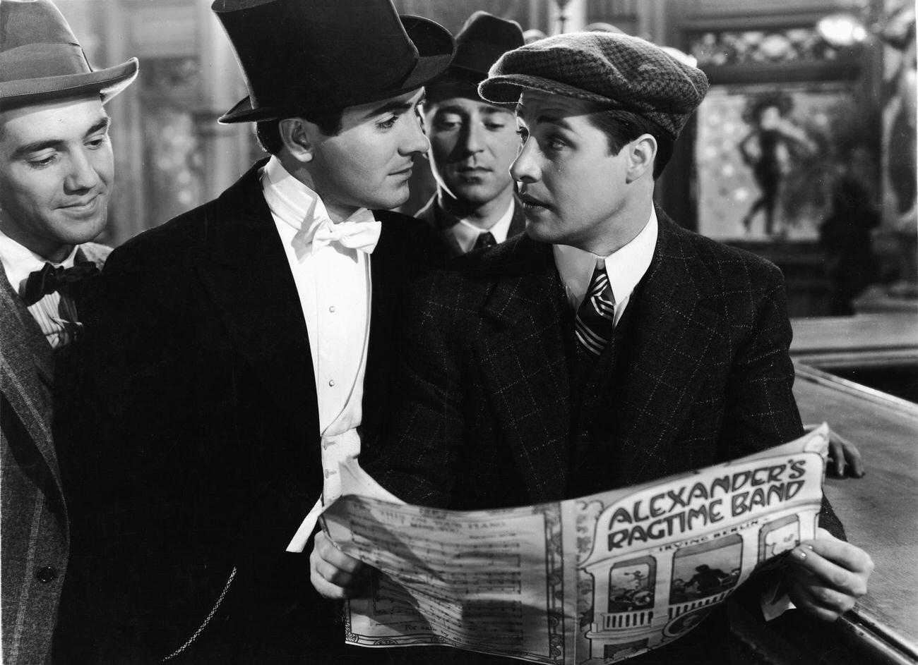 Don Ameche And Tyrone Power In A Publicity Still From &Amp;Quot;Alexander'S Ragtime Band,&Amp;Quot; 1938.