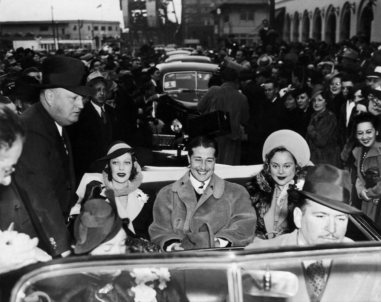 Don Ameche, Loretta Young, And Sonja Henie For &Amp;Quot;Love Under Fire,&Amp;Quot; March 1938, San Francisco.