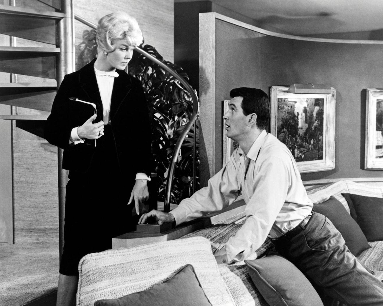 Rock Hudson And Doris Day In 'Pillow Talk', 1959.