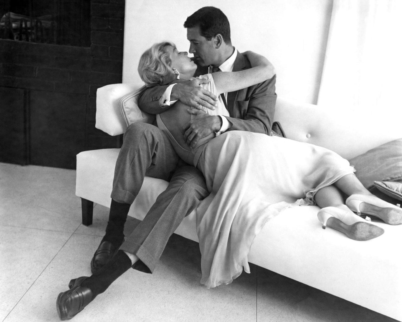 Rock Hudson And Doris Day In 'Pillow Talk', 1959.