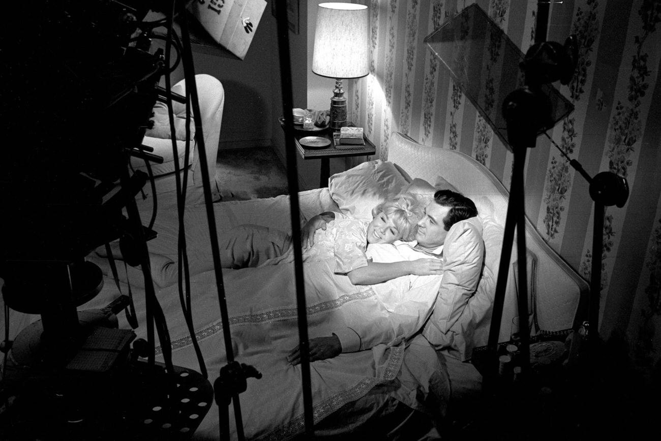 Rock Hudson And Doris Day In Bed Scene From 'Send Me No Flowers', 1963.