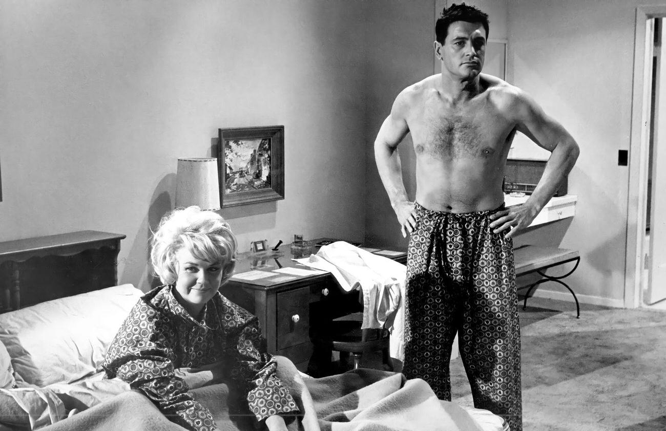 Doris Day And Rock Hudson In Pajama In 'Lover Come Back', 1960.