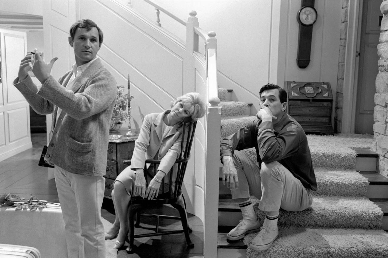 Norman Jewison With Doris Day And Rock Hudson In 'Send Me No Flowers', 1963.