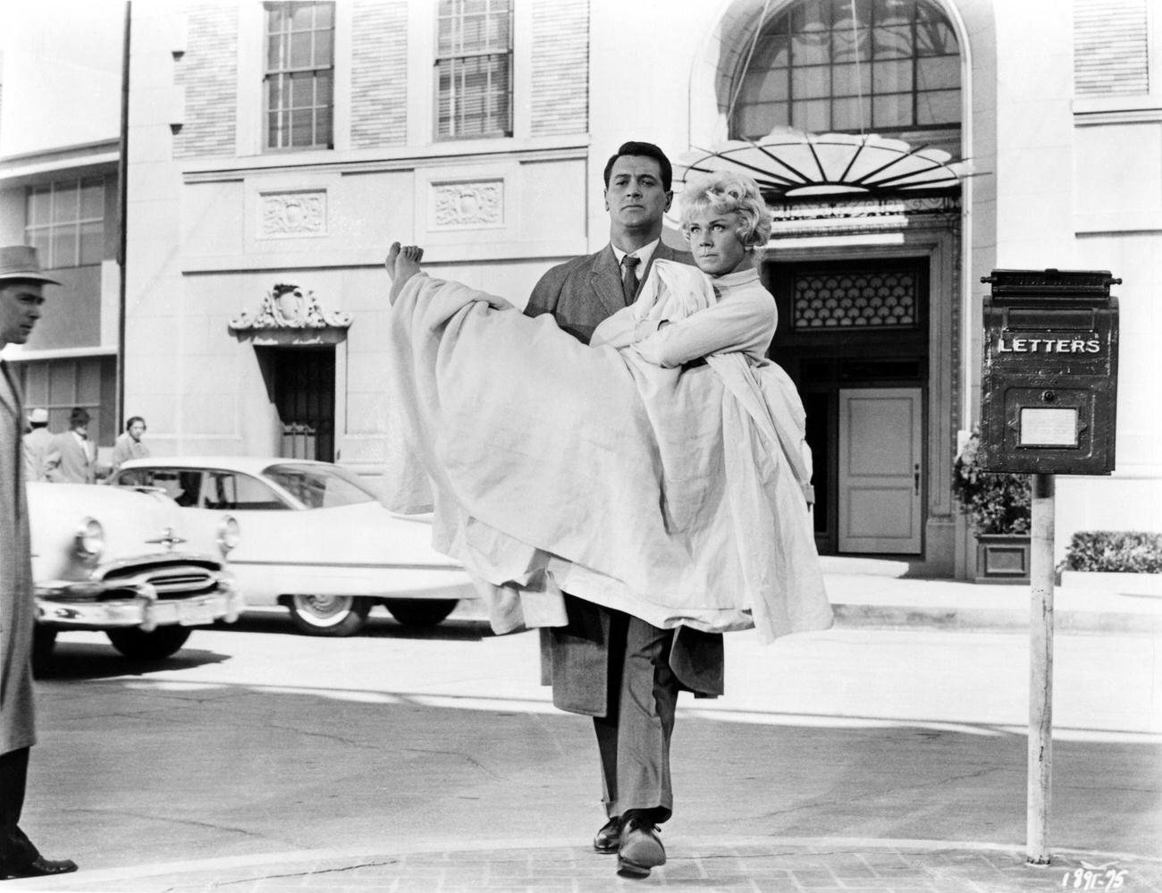 Rock Hudson And Doris Day In 'Pillow Talk', 1959.