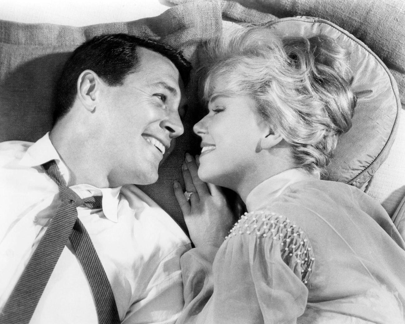 Rock Hudson And Doris Day In 'Pillow Talk', 1959.