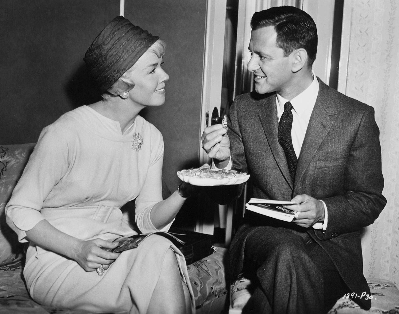 Doris Day And Rock Hudson In 'Pillow Talk', 1959.