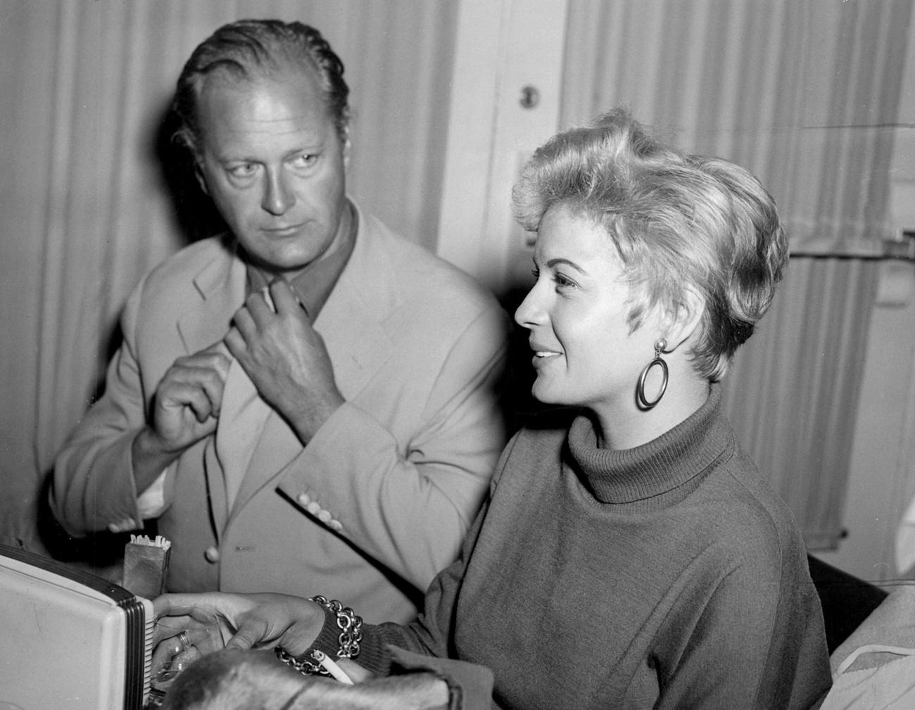 Eva Bartok And Curd Jürgens In Hamburg, 1953.