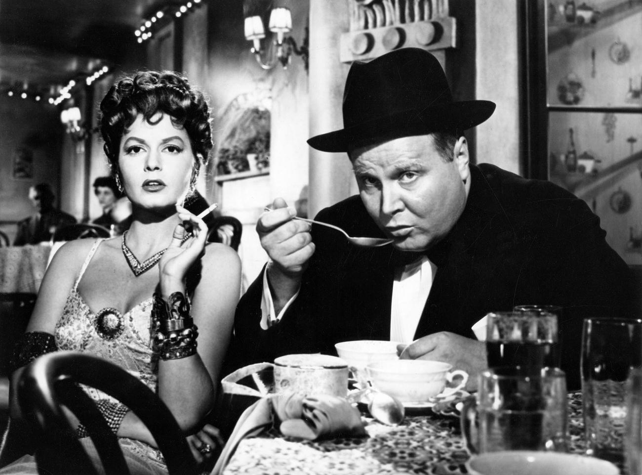 Eva Bartok In A Scene From 'Ohne Dich Wird Es Nacht' With Ernst Schroeder, Directed By Curd Jürgens, West Germany, 1957.