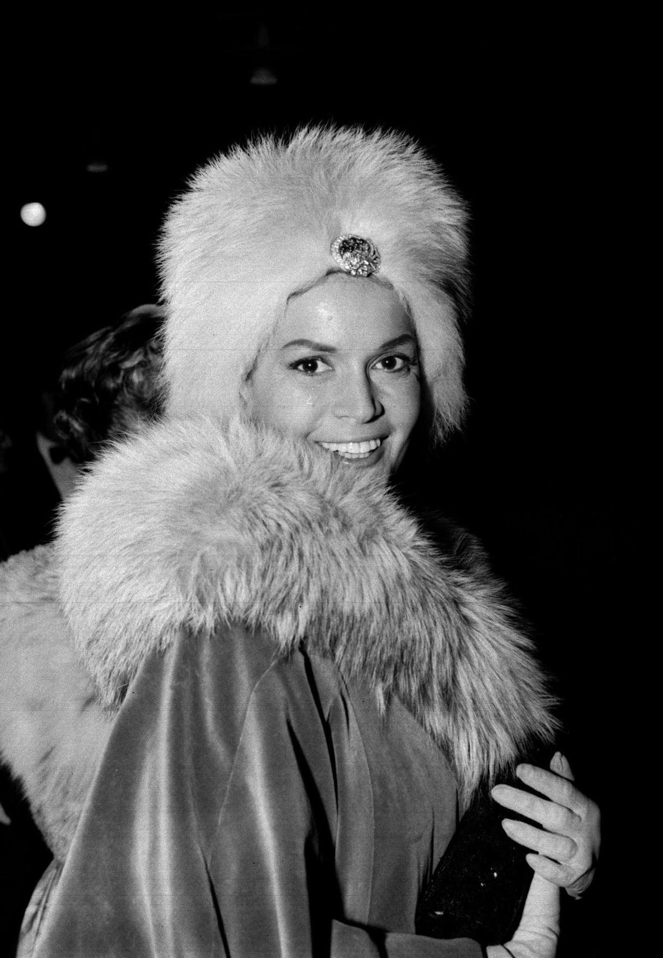 Eva Bartok At The &Amp;Quot;Northwest Frontier&Amp;Quot; Movie Premiere, Leicester Square, London, October 6, 1959.