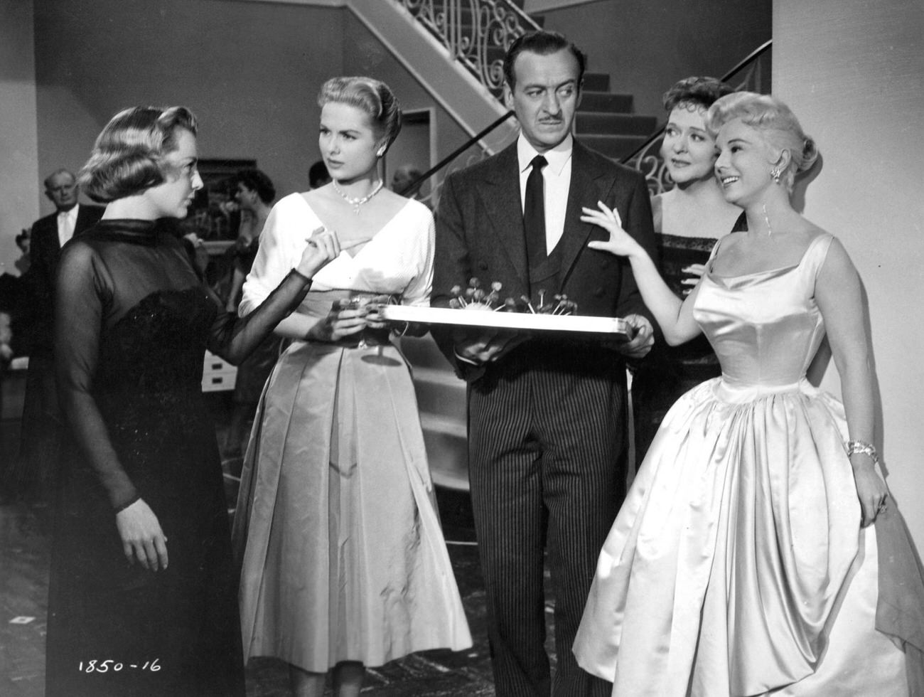 Eva Gabor With June Allyson, David Niven, And Jessie Royce Landisin 'My Man Godfrey', 1957.