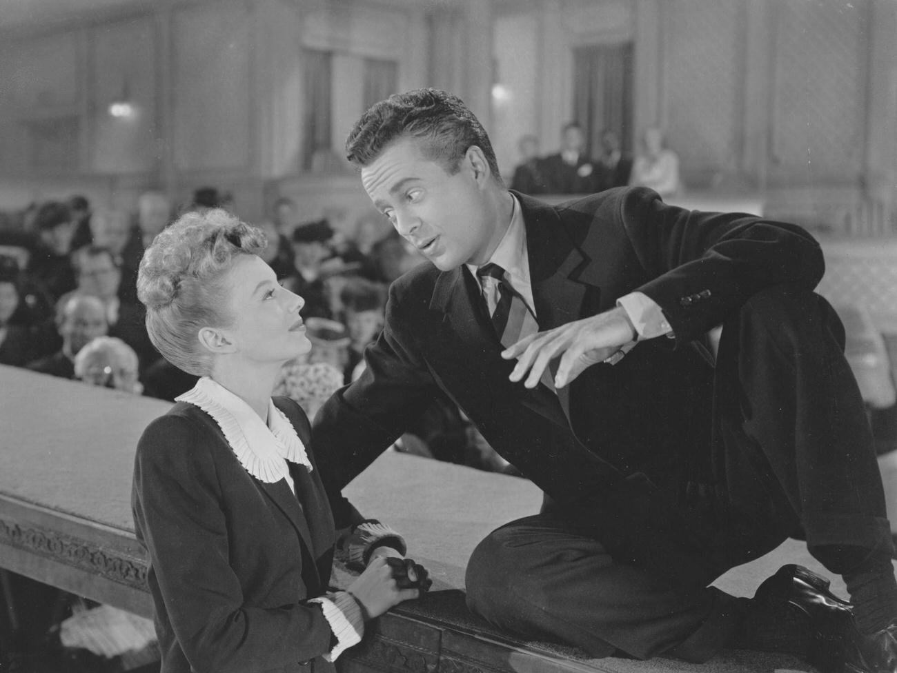 Evelyn Keyes As Julie Benson And Larry Parks As Al Jolson In 'The Jolson Story', 1946.