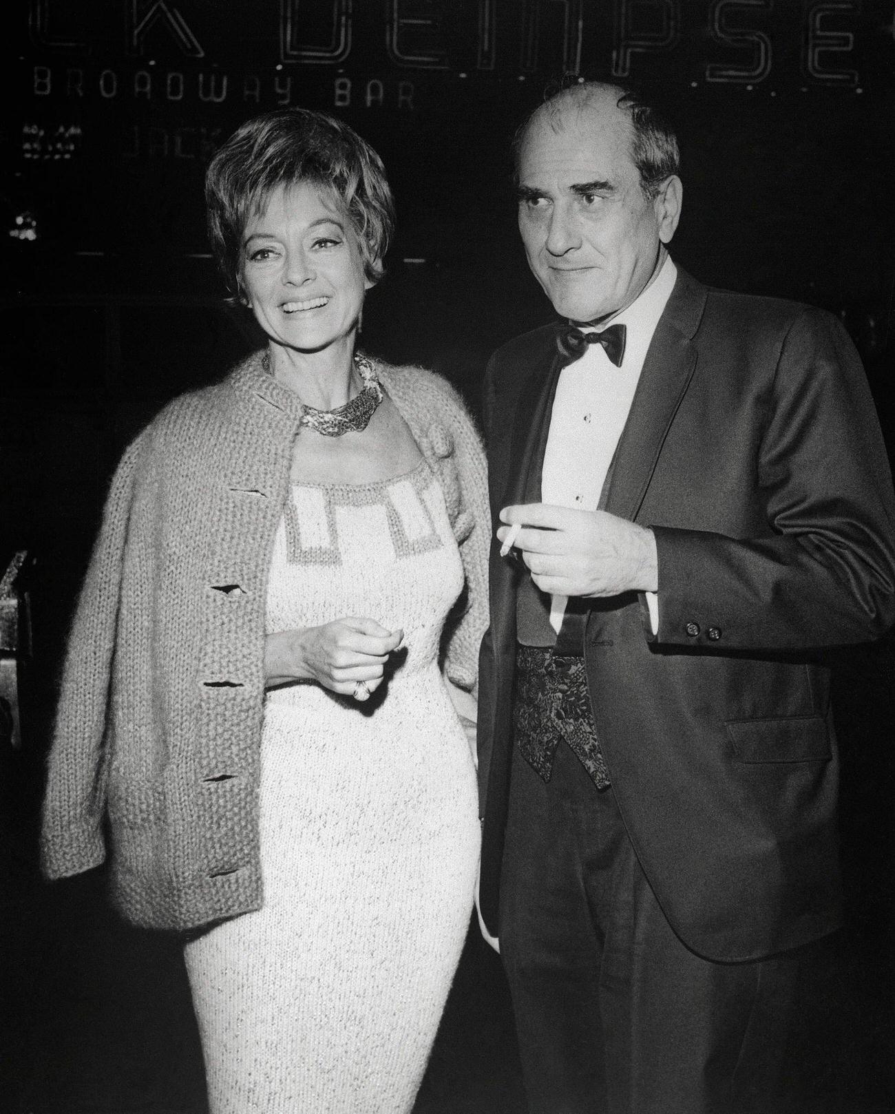 Evelyn Keyes And Husband Artie Shaw At The Rivoli Theatre, Date Unspecified.