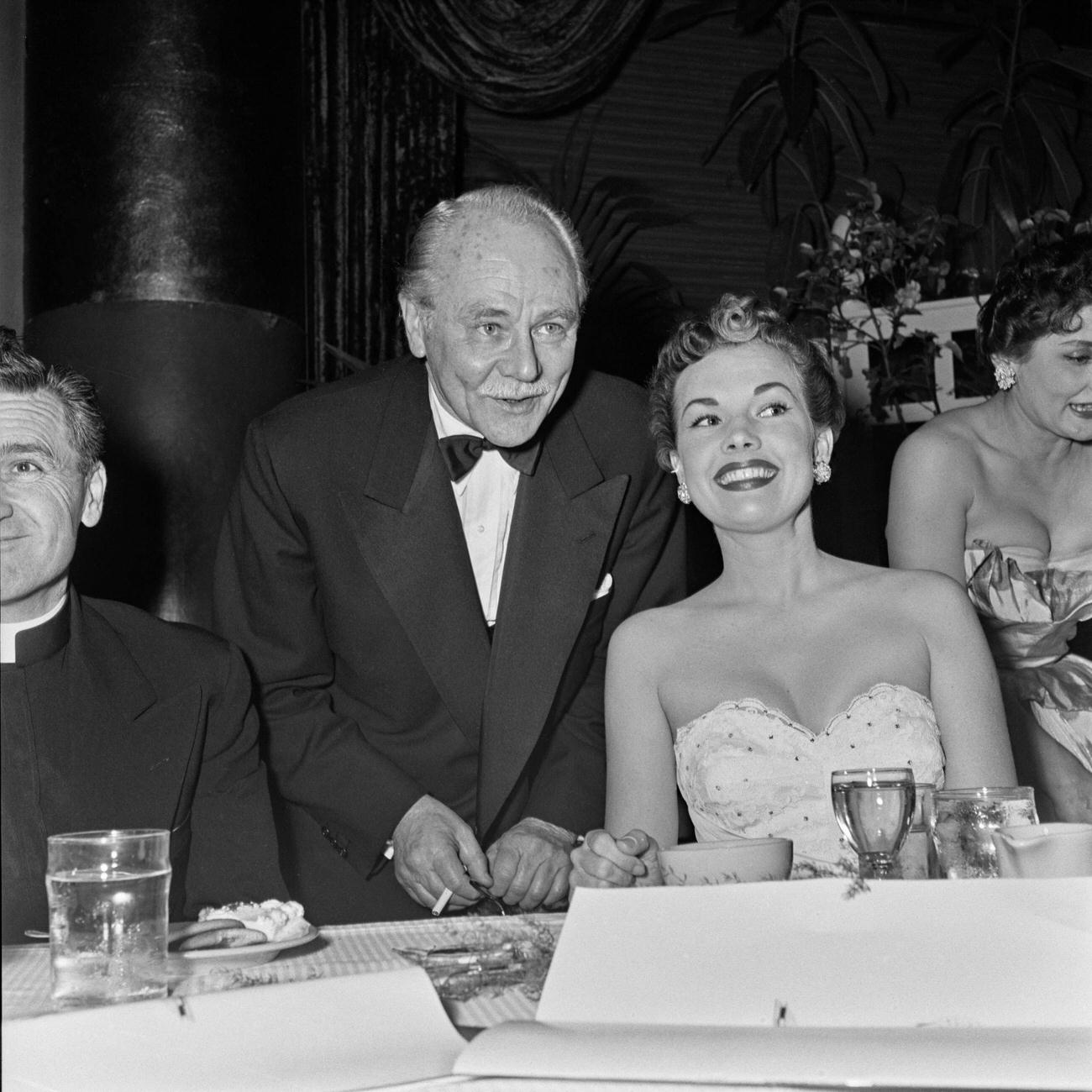 Charlie Ruggles And Gale Storm At An Emmy Awards Ceremony, 1955.