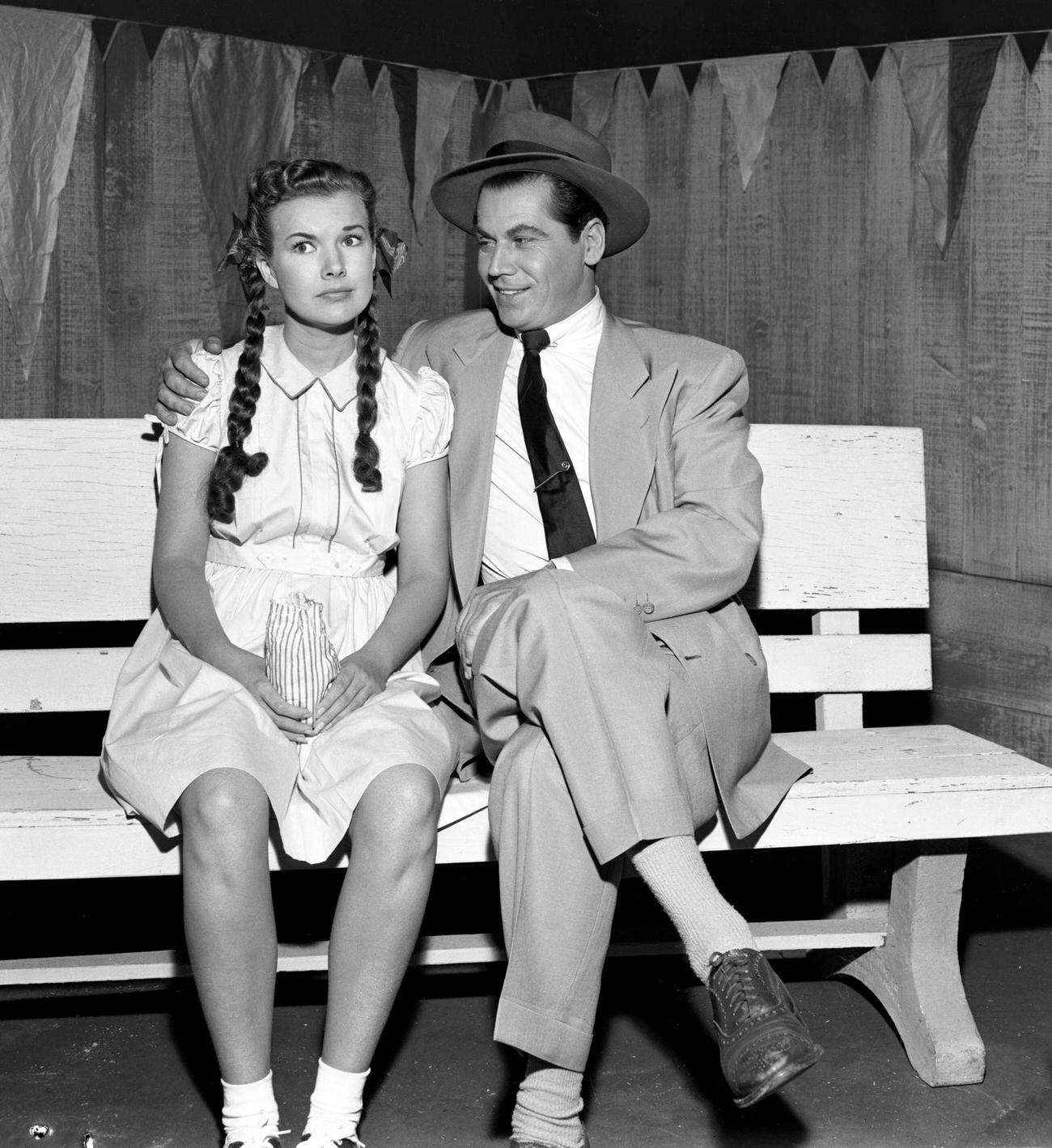 Gale Storm And Cliff Ferre In Cbs'S 'My Little Margie', June 27, 1952.