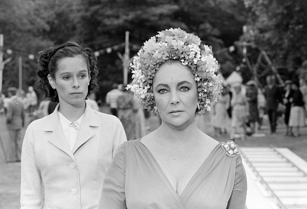 Elizabeth Taylor And Geraldine Chaplin In &Amp;Quot;The Mirror Crack'D&Amp;Quot;, 1980.