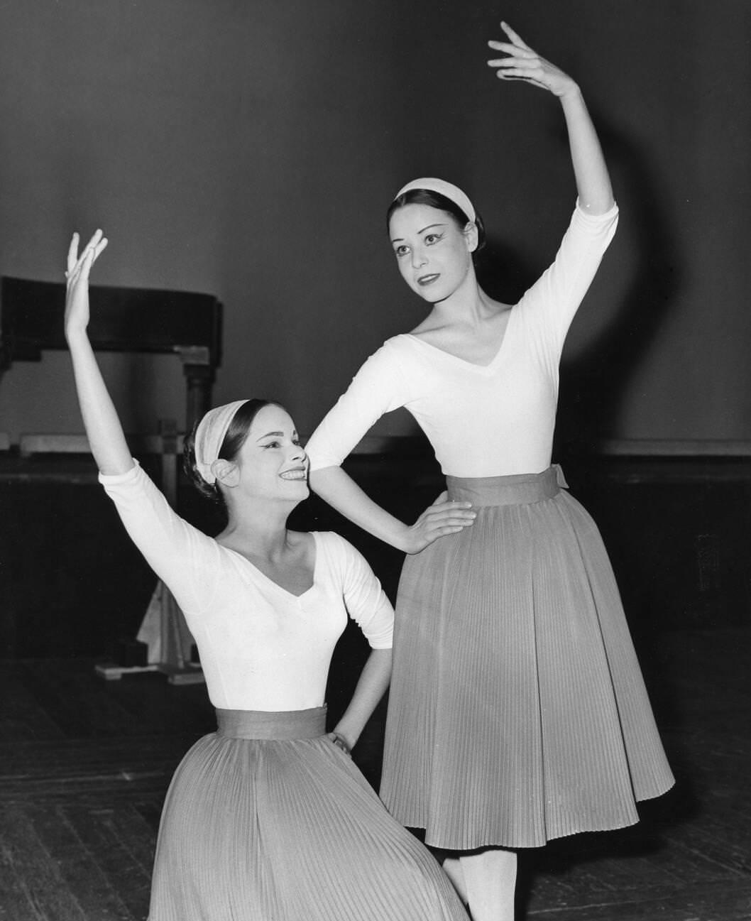 Geraldine Chaplin Rehearsing With Margaret Steiner At The Royal Opera House Covent Garden, June 21, 1963.