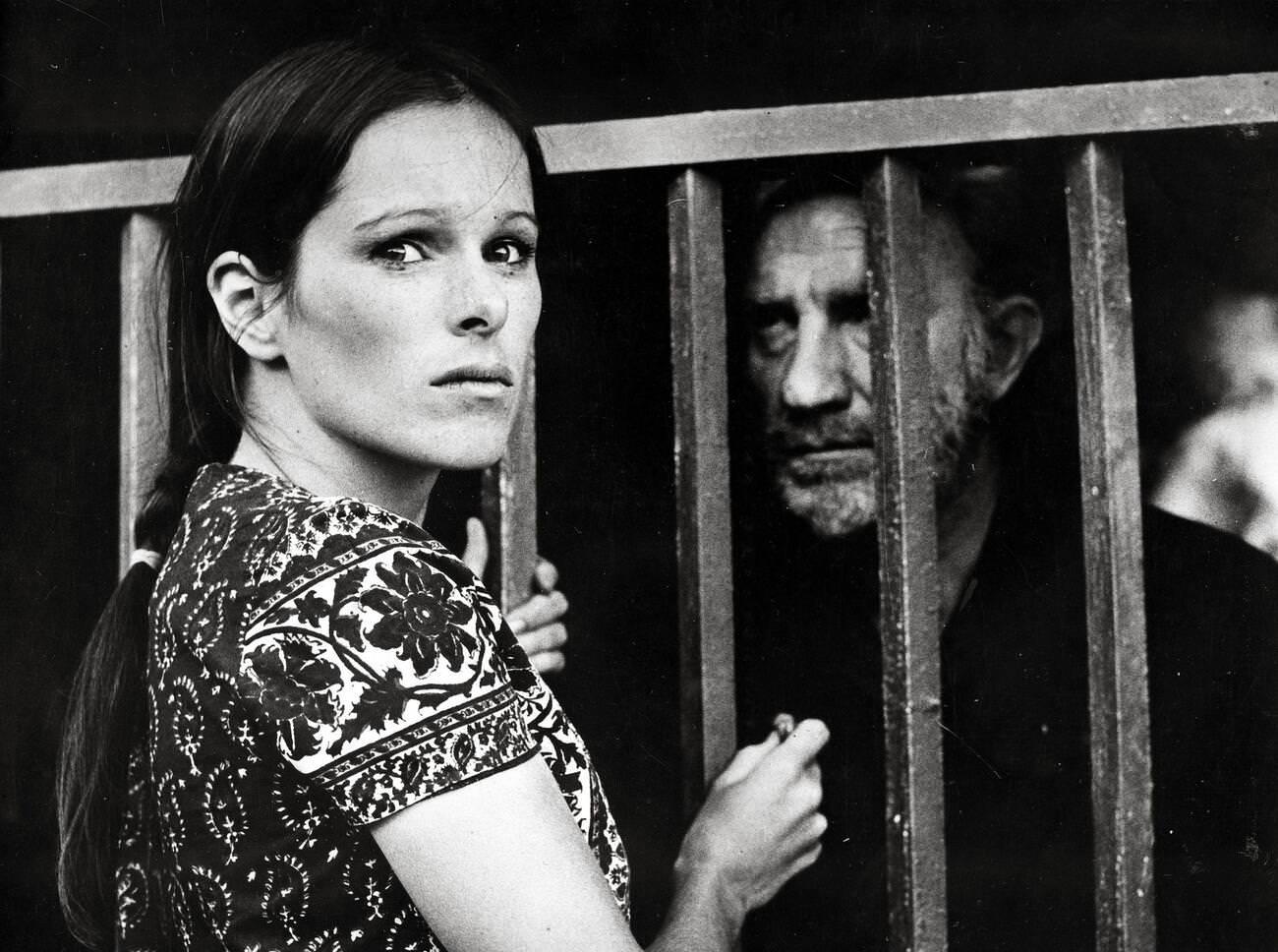 Geraldine Chaplin And Fernando Fernan Gomez In &Amp;Quot;Anna And The Wolves&Amp;Quot;, 1973.