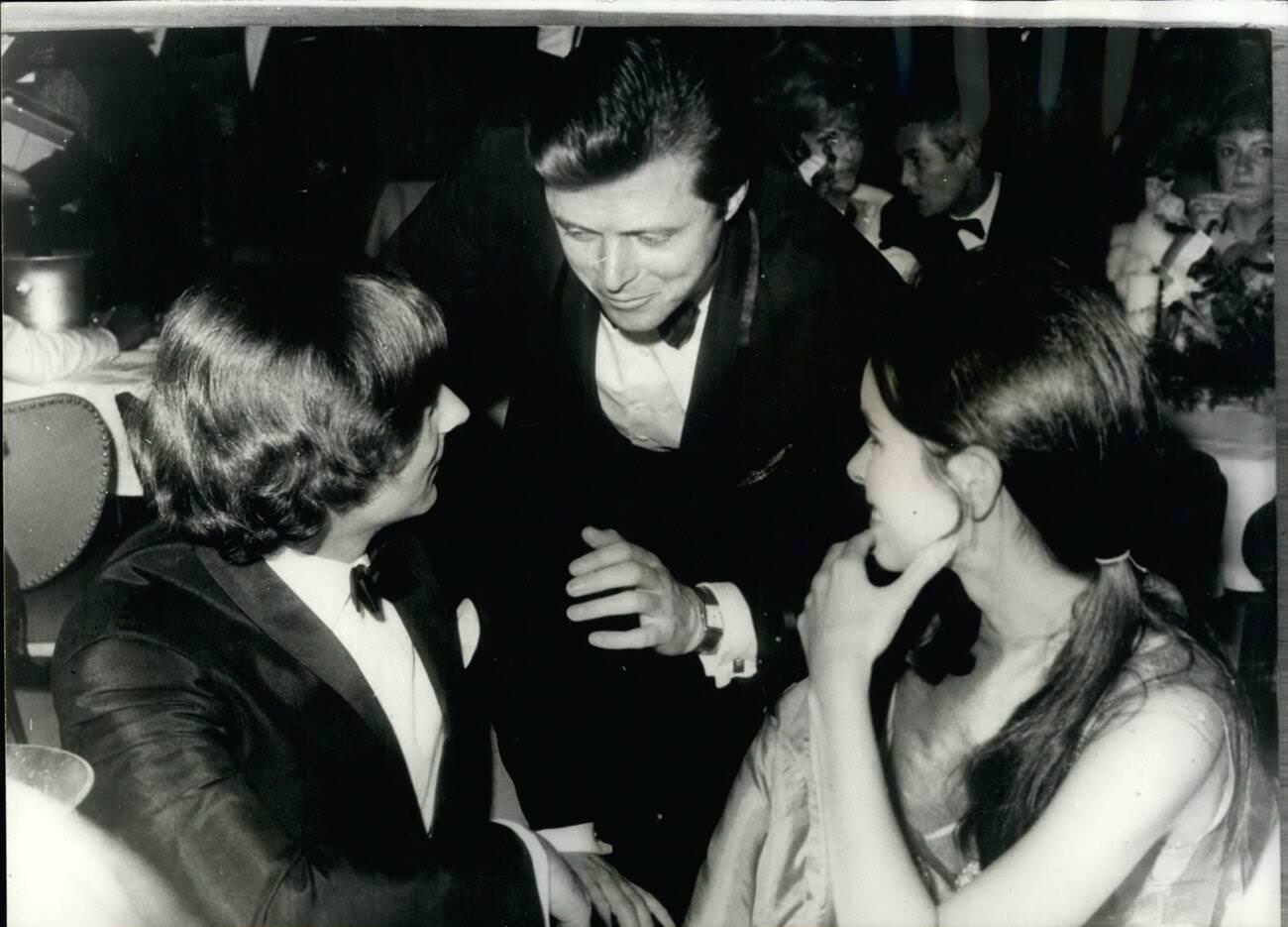 Geraldine Chaplin With Roman Polanski, And Edd Byrnes At The Berlin Film Festival Ball, July 7, 1966.