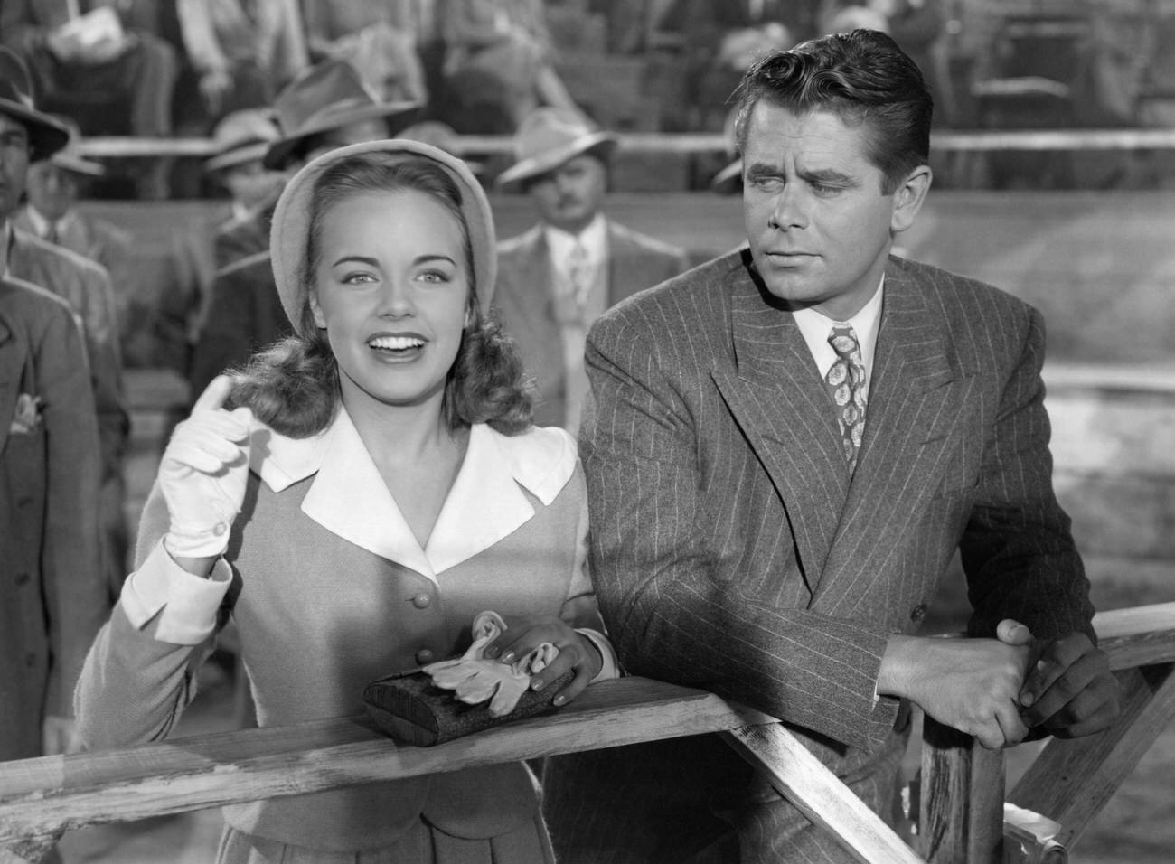 Terry Moore And Glenn Ford In 'The Return Of October', 1948.