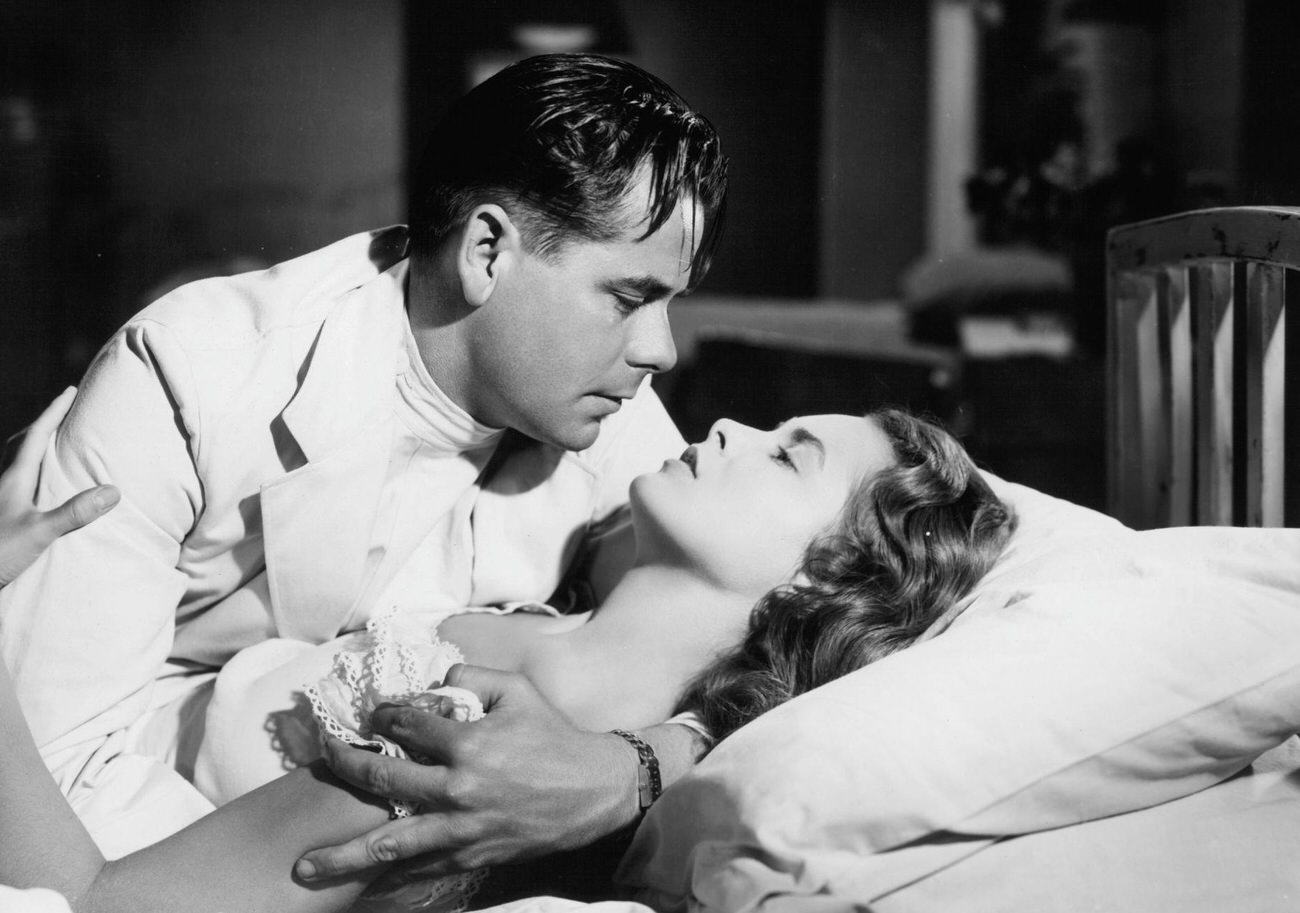 Glenn Ford Holding Nancy Davis In 'The Doctor And The Girl', 1949.