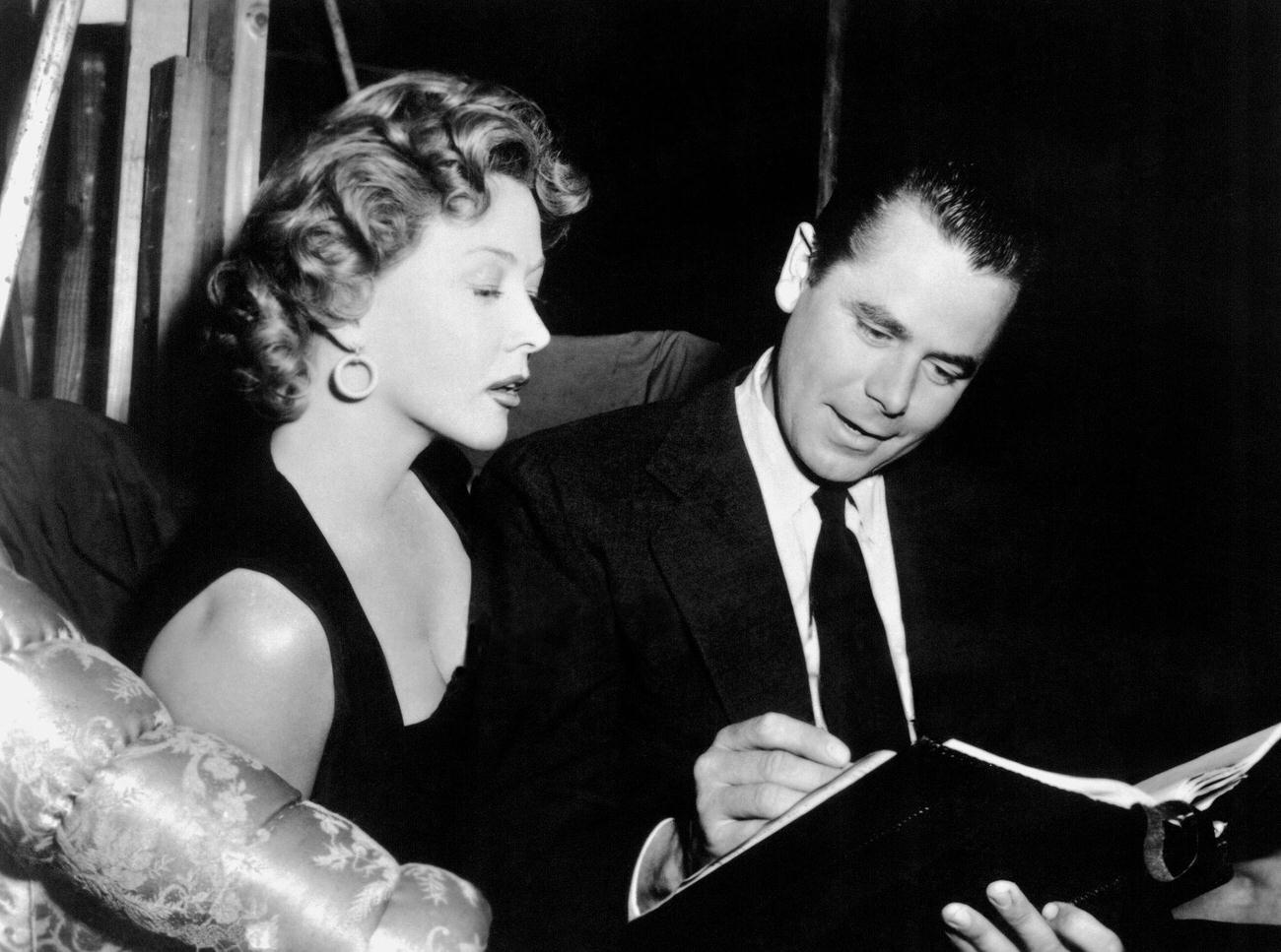 Gloria Grahame And Glenn Ford On The Set Of 'The Big Heat'
