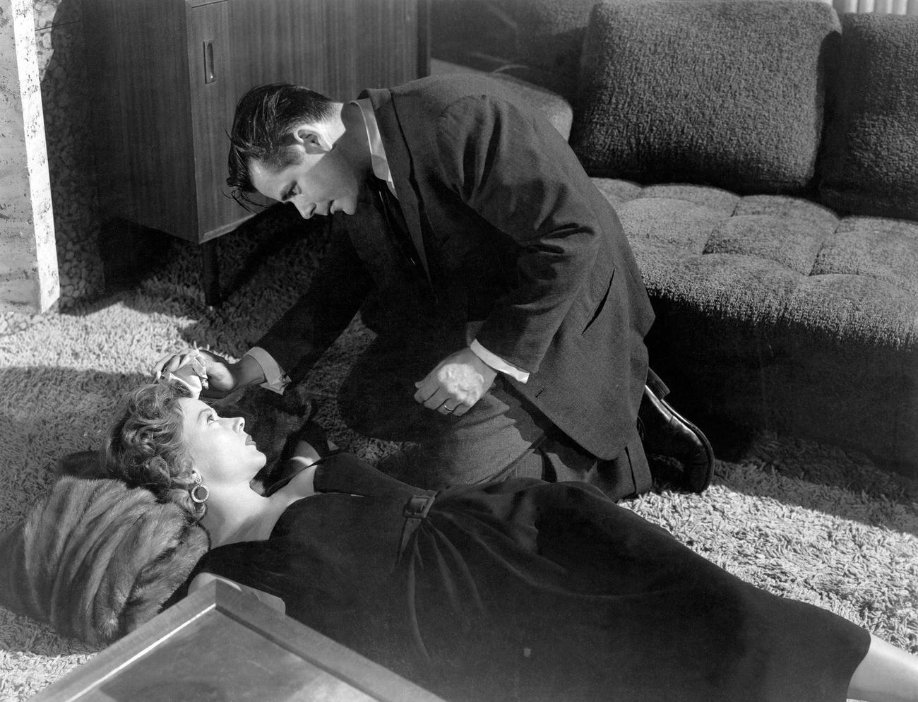 Gloria Grahame And Glenn Ford On The Set Of 'The Big Heat'