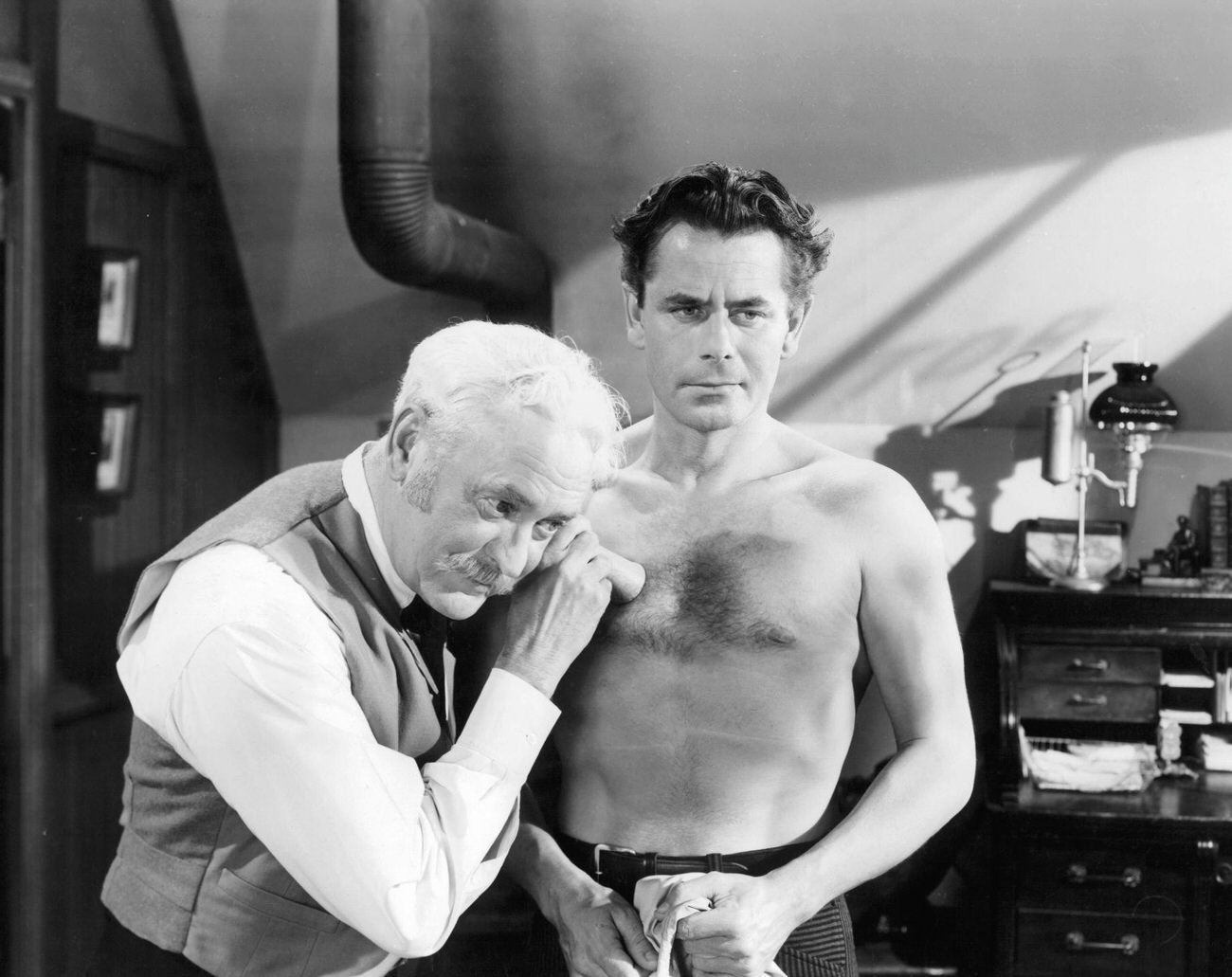 Glenn Ford Getting Checked By A Doctor In 'The Violent Men', 1963.