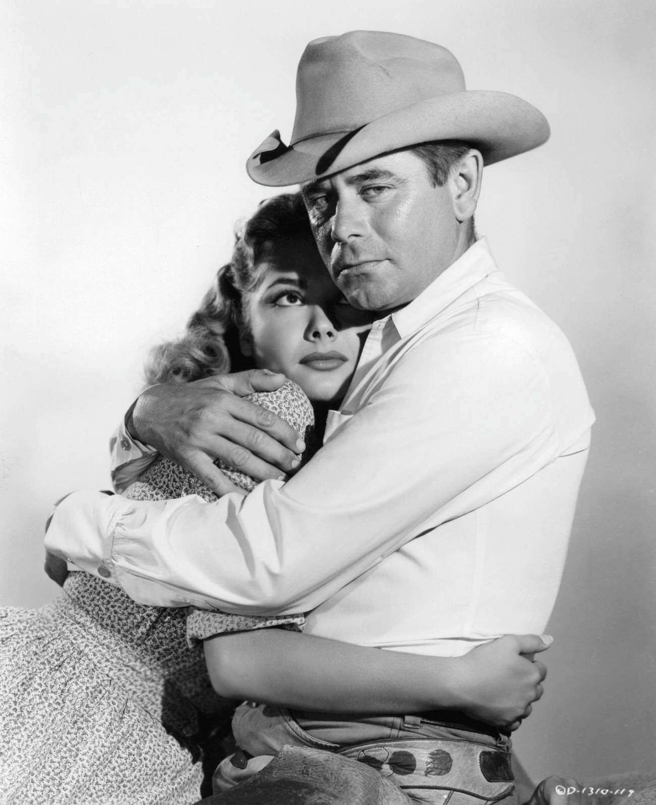 Felicia Farr And Glenn Ford Embrace In 'Jubal', 1956.