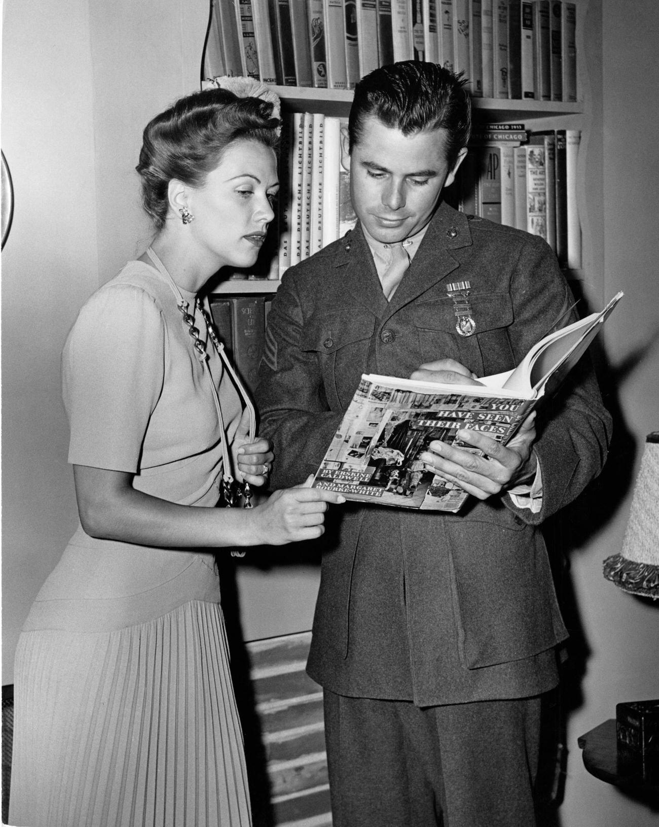 Glenn Ford And Eleanor Powell Reading 'You Have Seen Their Faces', September 17, 1943.