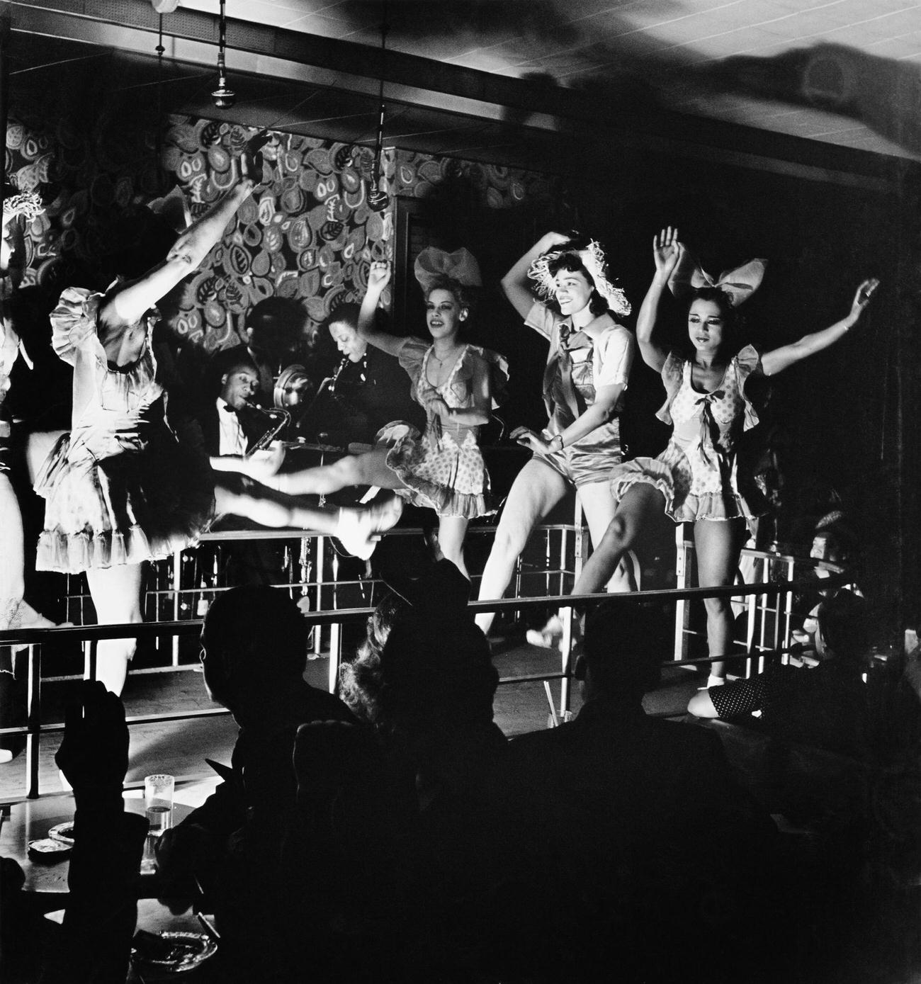 Girls Dancing On Stage At The Harlem Nightclub 'Elks Rendezvous', New York City, 1940.