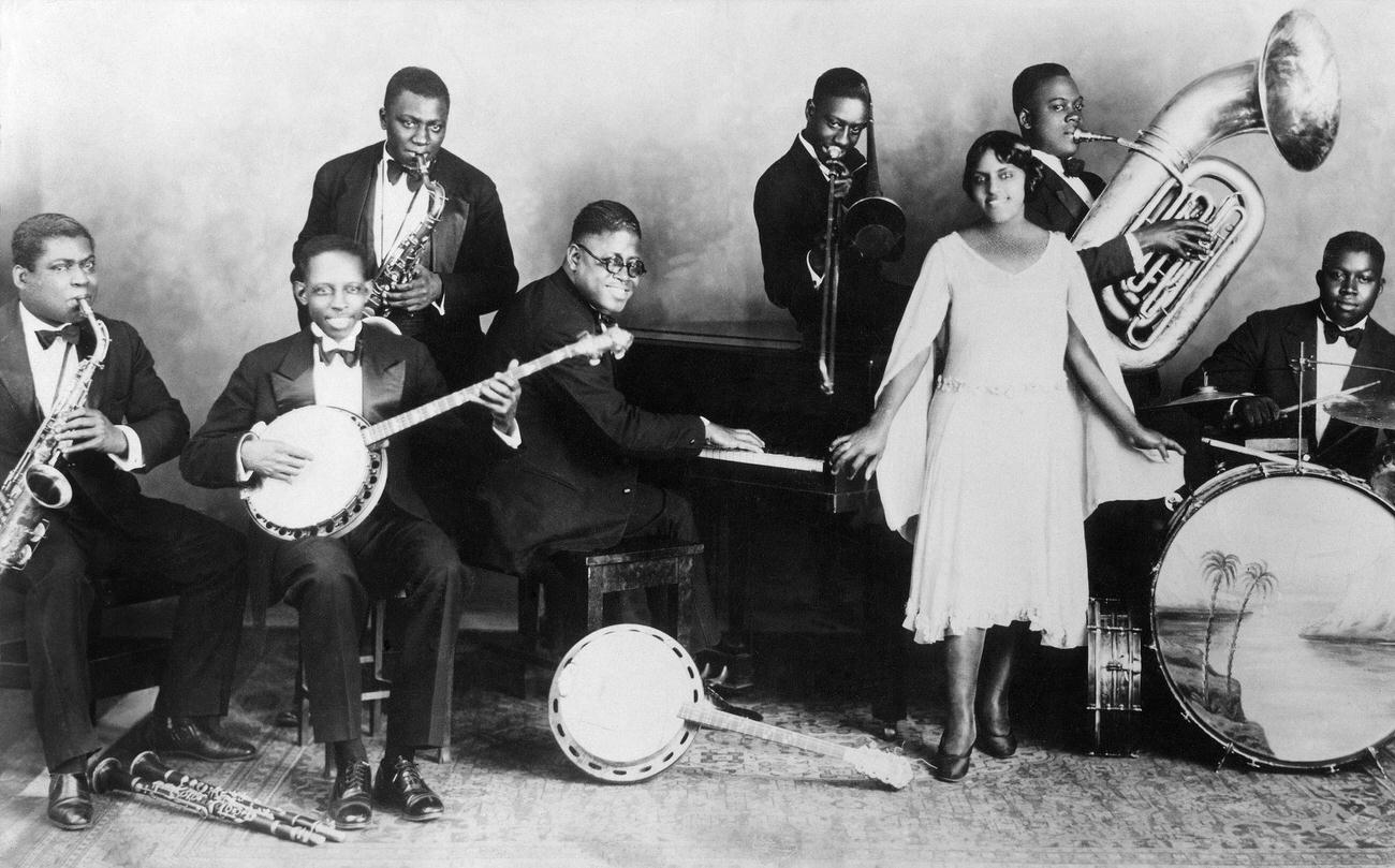 Blues Singer Eva Taylor With Her Band, Usa, 1929.