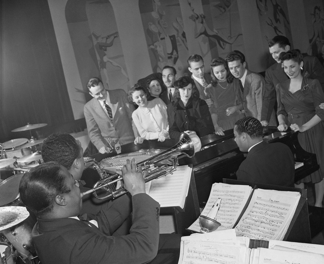 Couple Dancing To A Big Band At Stuyvesant Casino, 1943.