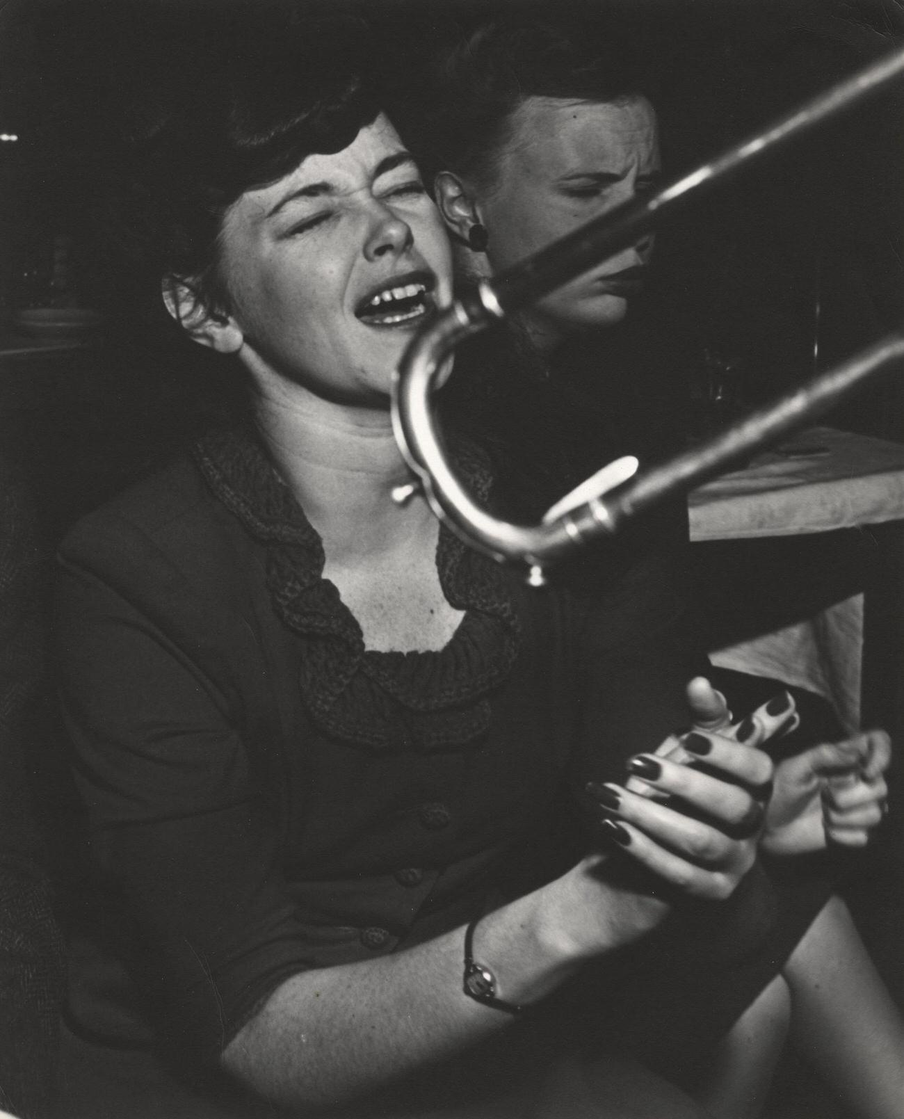 People Watching A Fire In New York, 2Nd March 1944.
