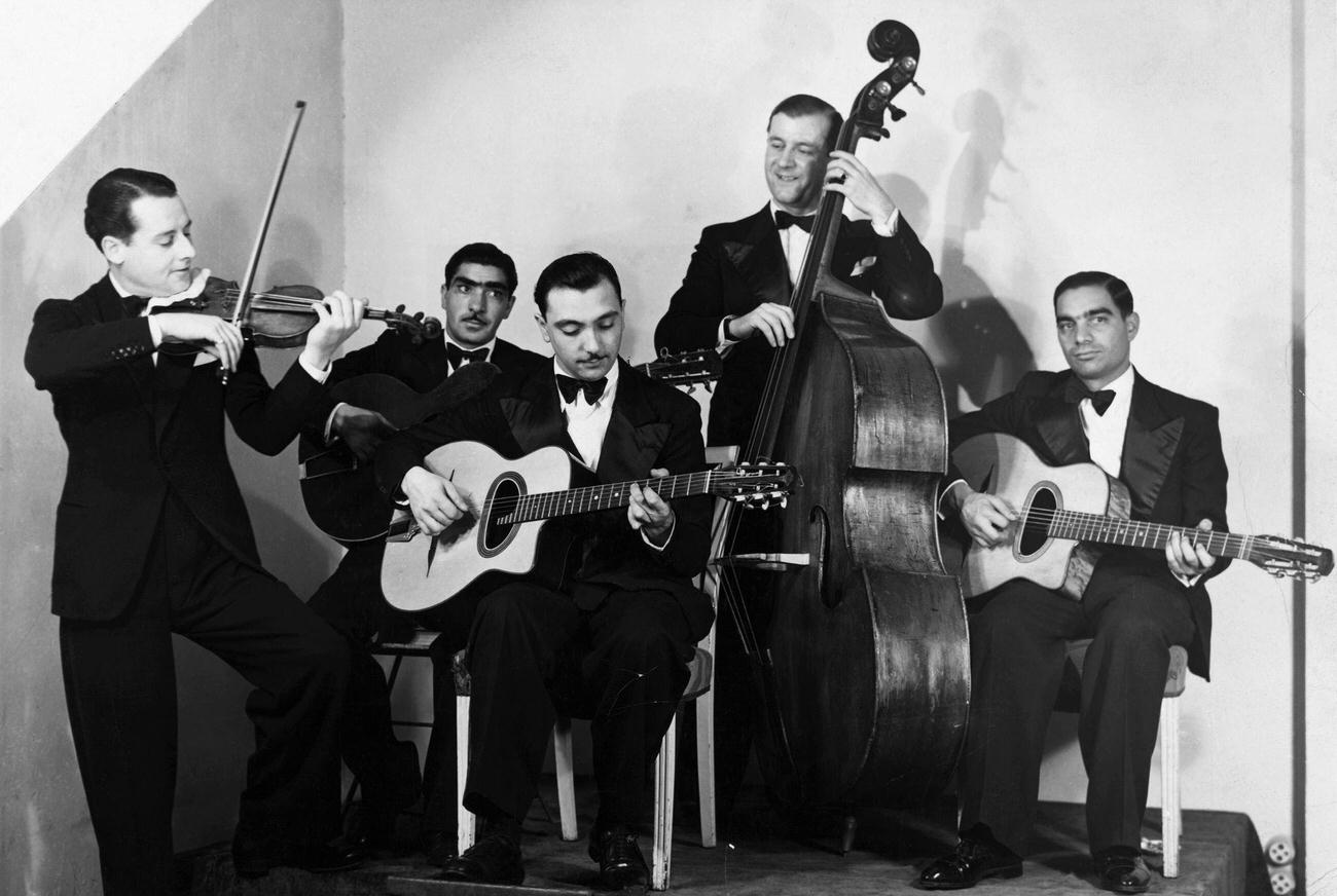 Django Reinhardt And Stephane Grappelli Of The Quintet De Hot Club De France, Ca. 1934.