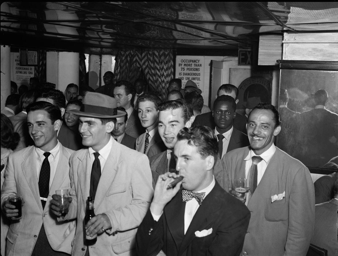 Audience At A Jazz Concert In A Bar On 52Nd Street, New York City, Circa 1945.
