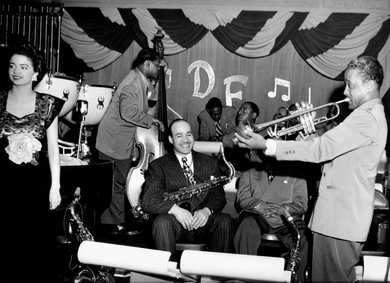 Duke Ellington Orchestra At A Club Date In 1945, With Ray Nance, Kay Davis, Al Sears, Junior Raglin, And Tricky Sam Nanton.
