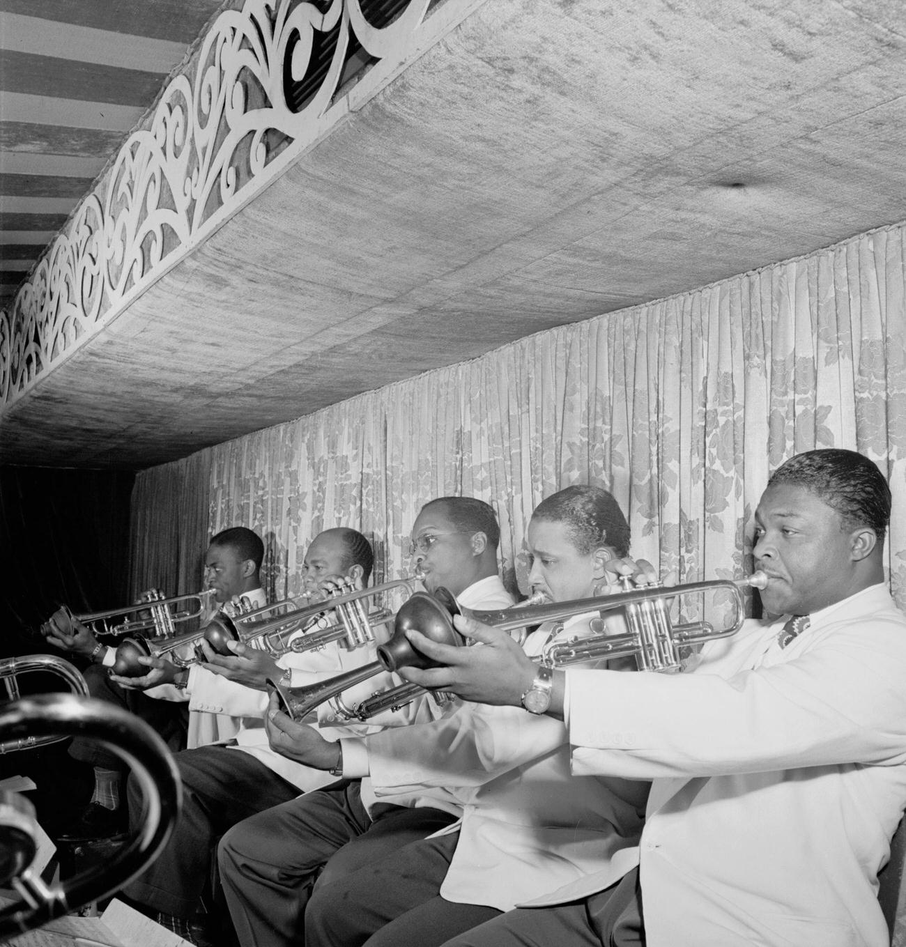 Cat Anderson, Ray Nance, And Taft Jordan(?) At The Aquarium, New York, N.y., Circa November 1946.